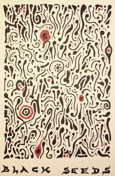 Black seeds Disegno intitolato "Black seeds" da Milto Sideris, Opera d'arte originale, Pennarello