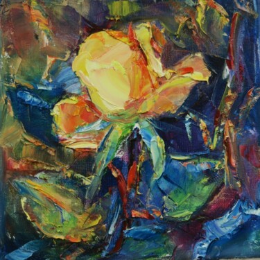 Peinture intitulée "Rose pour..." par Marta Lipowska, Œuvre d'art originale, Huile Monté sur Châssis en bois
