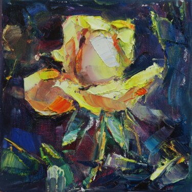 Peinture intitulée "Rose pour... III" par Marta Lipowska, Œuvre d'art originale, Huile Monté sur Châssis en bois