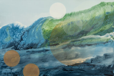 Malerei mit dem Titel "Looking for the Sea…" von Markus Honerla, Original-Kunstwerk, Lack Auf Keilrahmen aus Holz montiert