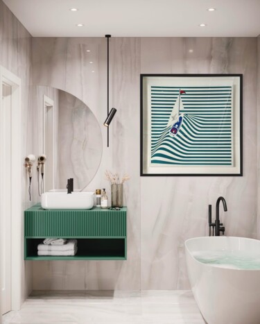 Collages intitulée "Sail Away" par Armin M. Dingler, Œuvre d'art originale, Collages Monté sur Aluminium