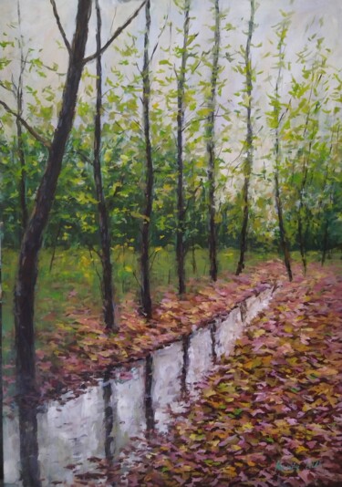 Pittura intitolato "It is springing" da István Kenéz, Opera d'arte originale, Olio Montato su Telaio per barella in legno