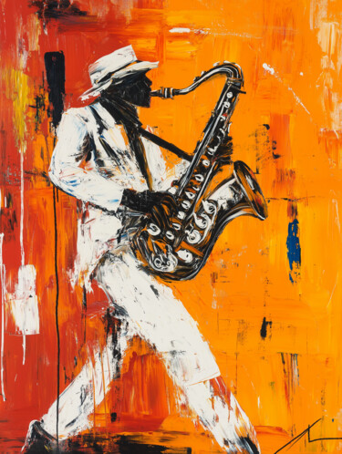 Digital Arts titled "Jazzman" by Olga Shangina, Original Artwork, AI generated image