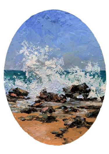 Seascape sky. Ocean. Картина под названием "Seascape sky. Ocean." - Vita Schagen, Подлинное произведение искусства, Масло Установлен на Деревянна…