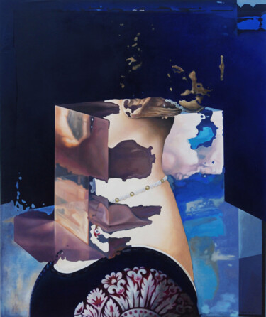 Peinture intitulée "Cube" par Ugo Mazza, Œuvre d'art originale, Huile Monté sur Panneau de bois