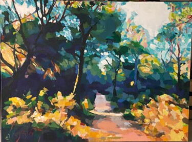 Peinture intitulée "Fin du jour" par Sophie Istria, Œuvre d'art originale, Acrylique Monté sur Panneau de bois