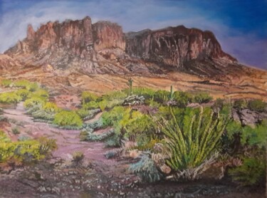 Peinture intitulée "Désert d'Utah" par Céline Azeau, Œuvre d'art originale, Acrylique Monté sur Châssis en bois