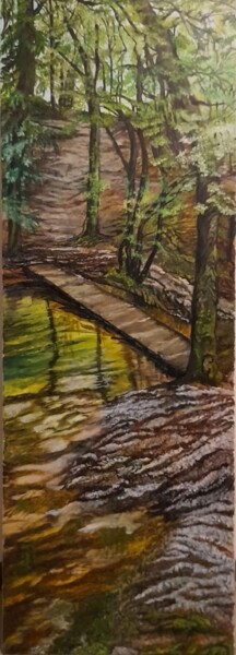 Malerei mit dem Titel "Petite passerelle e…" von Céline Azeau, Original-Kunstwerk, Acryl Auf Keilrahmen aus Holz montiert