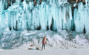 Photography titled "Mur de glace" by Loïc Cancade, Original Artwork, Digital Photography