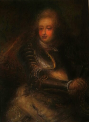 D'après Hyacinthe Rigaud, Portrait of a General in a Warzone 绘画 标题为“D'après Hyacinthe R…” 由Amazeigh Bouzékri, 原创艺术品, 油