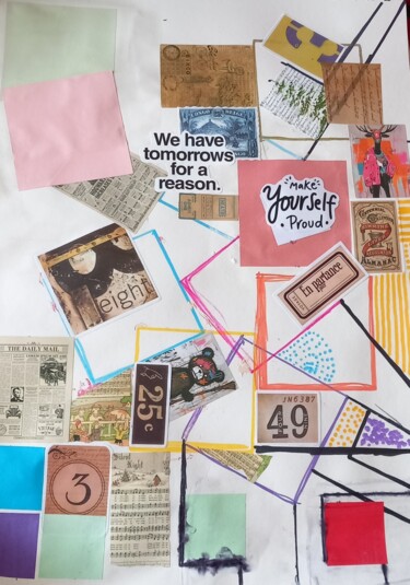 Collages titled "Yourself" by Ronnie Kolner, Original Artwork, Collages