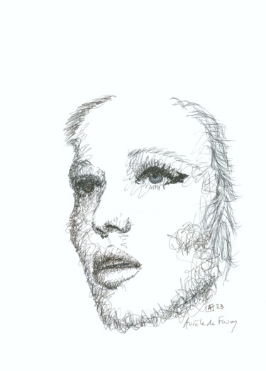 Disegno intitolato "Freya" da Aurèle De Fouay, Opera d'arte originale, Inchiostro