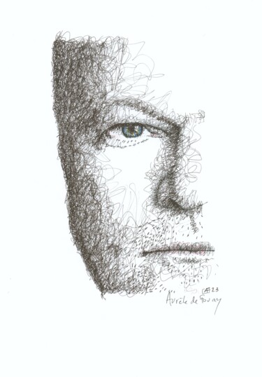 Dessin intitulée "Caspar" par Aurèle De Fouay, Œuvre d'art originale, Encre