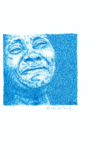 Dessin intitulée "Adjoa" par Aurèle De Fouay, Œuvre d'art originale, Encre