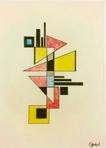 图画 标题为“Geometric abstract…” 由Cesare Andreoli, 原创艺术品, 墨