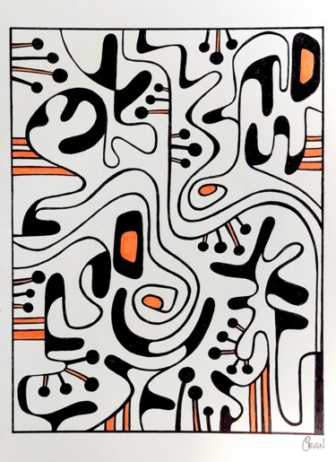 图画 标题为“Abstract compositio…” 由Cesare Andreoli, 原创艺术品, 墨