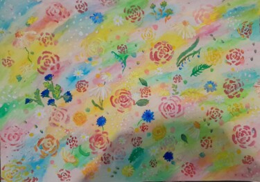 Painting titled "Flowers of Mercy💗" by Svitlo Lubovi, Original Artwork, Watercolor