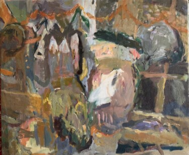 Peinture intitulée "A l’intersection s’…" par Olga Richir, Œuvre d'art originale, Huile