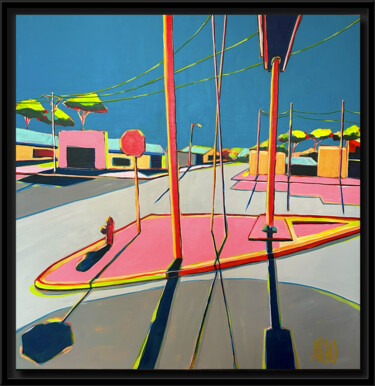 Painting titled "paysage 14" by Arnaud Jeuland, Original Artwork, Acrylic