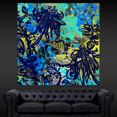 Painting titled "Panic Room Blue" by Isabella Uguagliati, Original Artwork, Acrylic