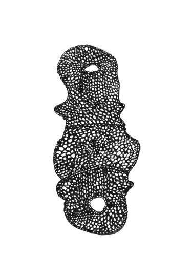 Dessin intitulée "Diatomeeines 6/22" par Ines Baumgart, Œuvre d'art originale, Encre Monté sur Carton