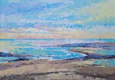 Rainbow Evening Schilderij getiteld "Rainbow Evening" door Mariia Raskin, Origineel Kunstwerk, Acryl