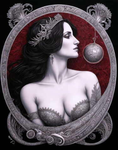 数字艺术 标题为“the gaze that still…” 由Si Levin, 原创艺术品, AI生成的图像 安装在artwork_cat.上
