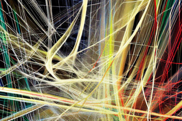 Abstrakte Lichtspuren #17/150 Digitale Kunst getiteld "Abstrakte Lichtspur…" door Lee Eggstein, Origineel Kunstwerk, Digitaal Schilderwerk Gemonteerd op F…