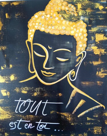 Painting titled "Tout est en toi !" by Art Messenger By Caro, Original Artwork, Acrylic Mounted on Wood Stretcher frame