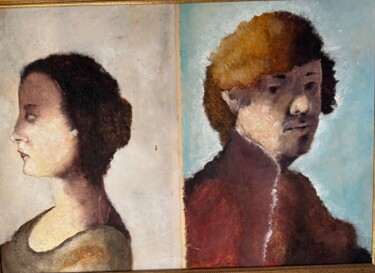 绘画 标题为“Ritratto di Contadi…” 由Mattia Torre (ATM), 原创艺术品, 油 安装在木板上