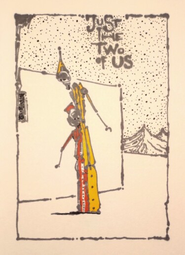 Tekening getiteld "Just the two of us" door Milto Sideris, Origineel Kunstwerk, Marker