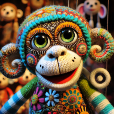 数字艺术 标题为“Cheerful Knitted Mo…” 由Alberto Capitani, 原创艺术品, AI生成的图像