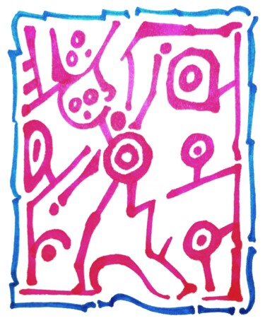 Disegno intitolato "Distracted" da Milto Sideris, Opera d'arte originale, Pennarello