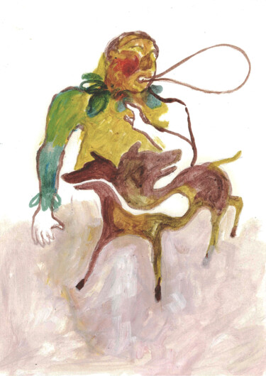 Schilderij getiteld "Untitled 006" door Zouggy, Origineel Kunstwerk, Olie