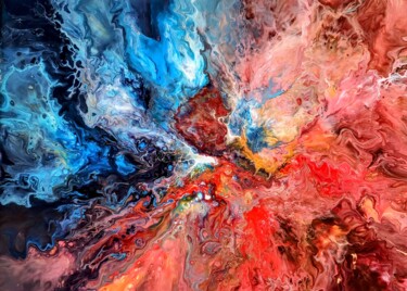 绘画 标题为“EXPLOSION OF FEELIN…” 由Olga Mashina, 原创艺术品, 丙烯 安装在木质担架架上