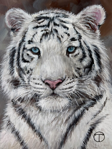 绘画 标题为“White tiger 2” 由Olia Tomkova, 原创艺术品, 丙烯