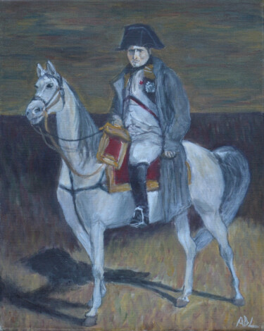Portrait de Napoléon à cheval Pittura intitolato "Portrait de Napoléo…" da Alexandre David Lejuez, Opera d'arte originale, Acrilico Montato su Telaio per…