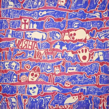 Drawing titled "Squarexpressions-4" by Milto Sideris, Original Artwork, Marker