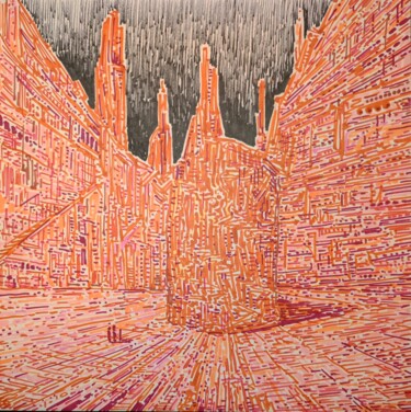 Drawing titled "Squarexpressions-29" by Milto Sideris, Original Artwork, Marker