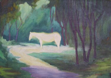 绘画 标题为“HORSE IN SUNLIGHT” 由Igor Belyak, 原创艺术品, 油 安装在纸板上
