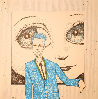 Disegno intitolato "My girl" da Milto Sideris, Opera d'arte originale, Pennarello