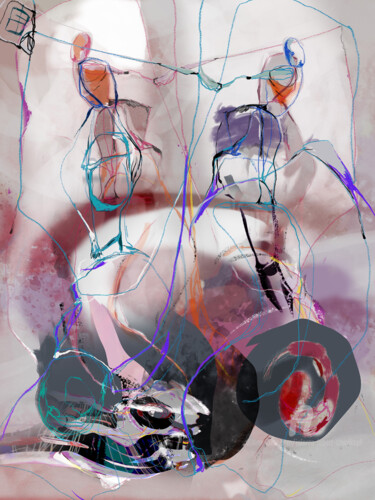 Schilderij getiteld "Dzień krewetki" door Jolanta Lebert-Szwakopf, Origineel Kunstwerk, Digitaal Schilderwerk