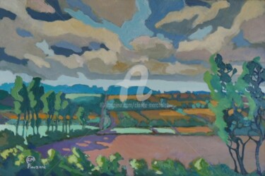 Peinture intitulée "La route de Ploumog…" par Claude Marchalot, Œuvre d'art originale, Huile