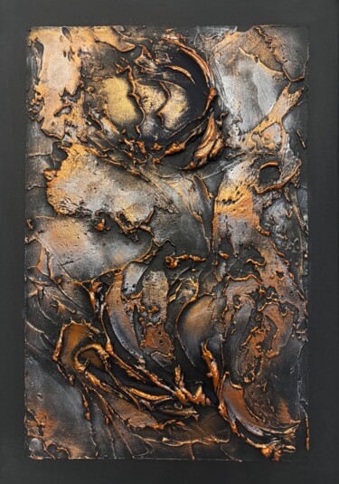 Painting titled "Soul of bronze" by Mersedes Mein, Original Artwork, Acrylic Mounted on Wood Panel