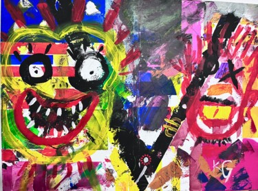Peinture intitulée "Vendetta" par Rochedy Gauthier, Œuvre d'art originale, Acrylique Monté sur Châssis en bois