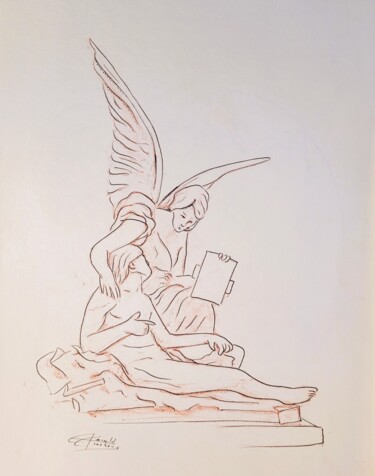 Disegno intitolato "La Loi  (1)" da Gerald Groshens, Opera d'arte originale, Pennarello