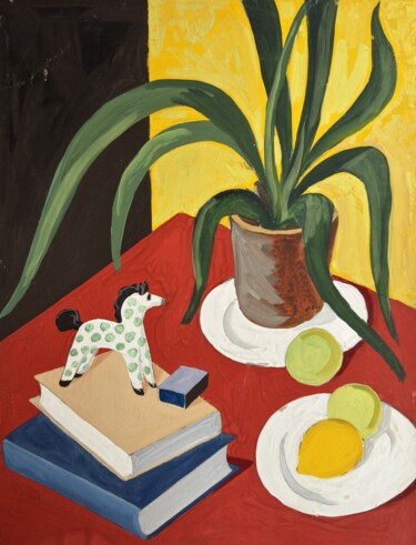 Malerei mit dem Titel "Clivia" von Vladimir Mass, Original-Kunstwerk, Gouache