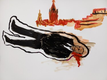 Painting titled "Красная площадь" by Margarita Makarova, Original Artwork, Ink