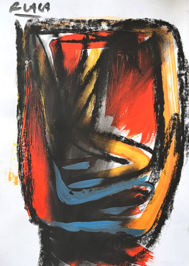 Drawing titled "Form LI" by Roman Lasa, Original Artwork, Pastel