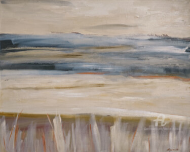 Painting titled "mémoire des sables" by Sophie Dumont, Original Artwork, Oil Mounted on Wood Stretcher frame
